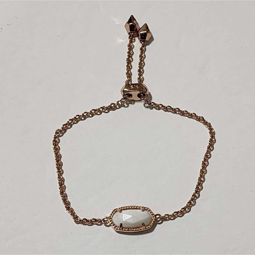 Kendra Scott Elaina rose gold and white stone adjustable bracelet